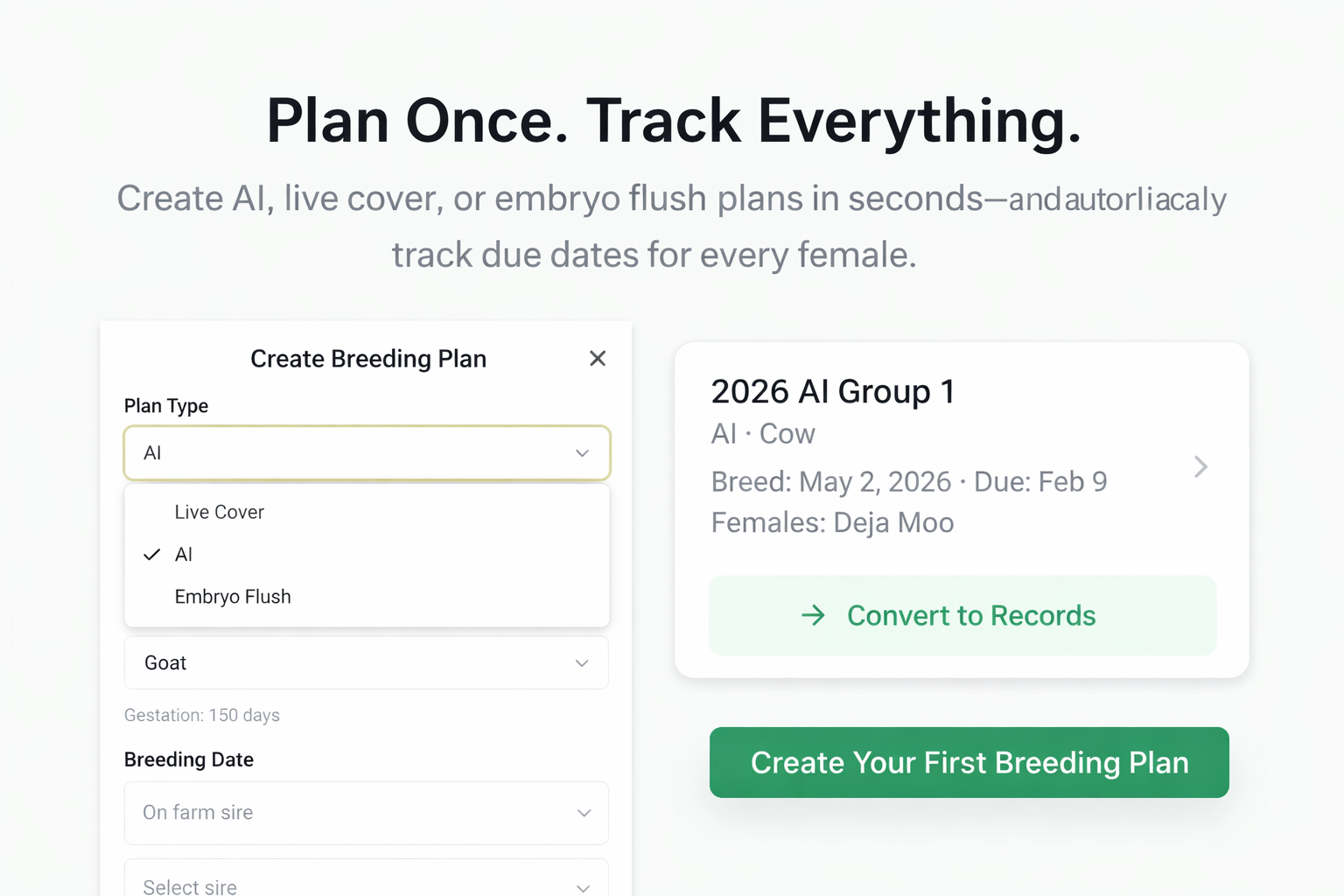 Breeding plan to confirmed record flow in Livestock Pulse